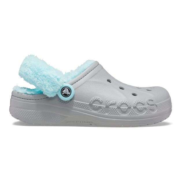 Жіночі Crocs утеплені Baya Lined Fuzz Strap Grey/Ice Blue — фото 4