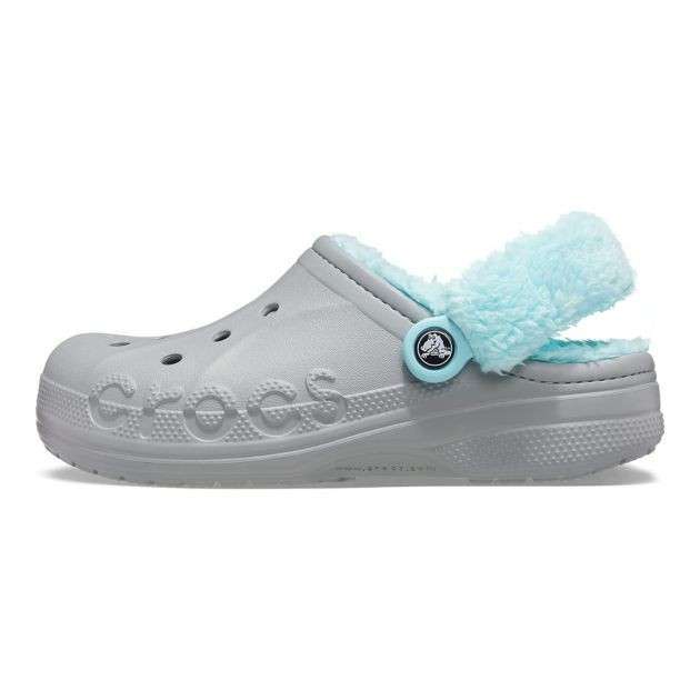Жіночі Crocs утеплені Baya Lined Fuzz Strap Grey/Ice Blue — фото 5