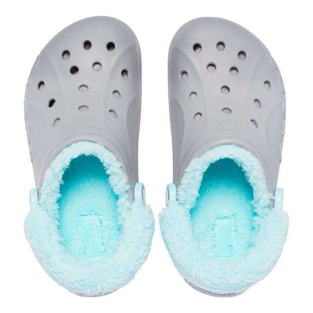 Жіночі Crocs утеплені Baya Lined Fuzz Strap Grey/Ice Blue — фото 6