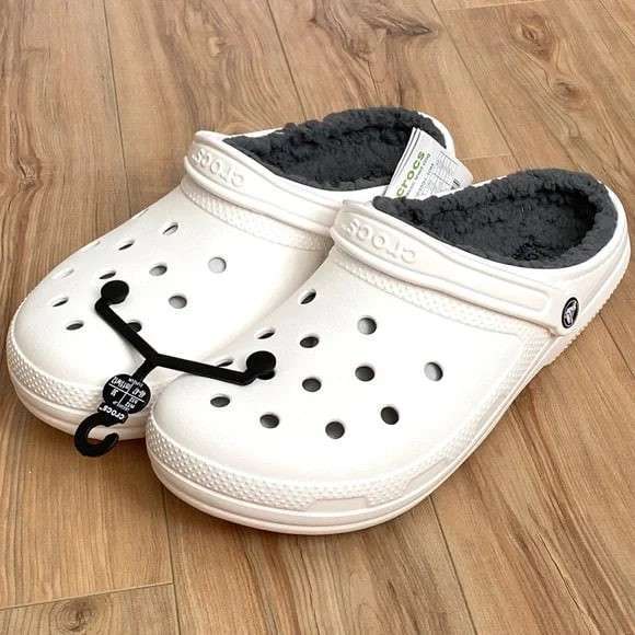 Crocs Клог Утеплені Білі Classic Lined Clog - White/Grey — фото 2