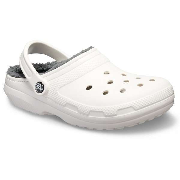 Crocs Клог Утеплені Білі Classic Lined Clog - White/Grey — фото 10