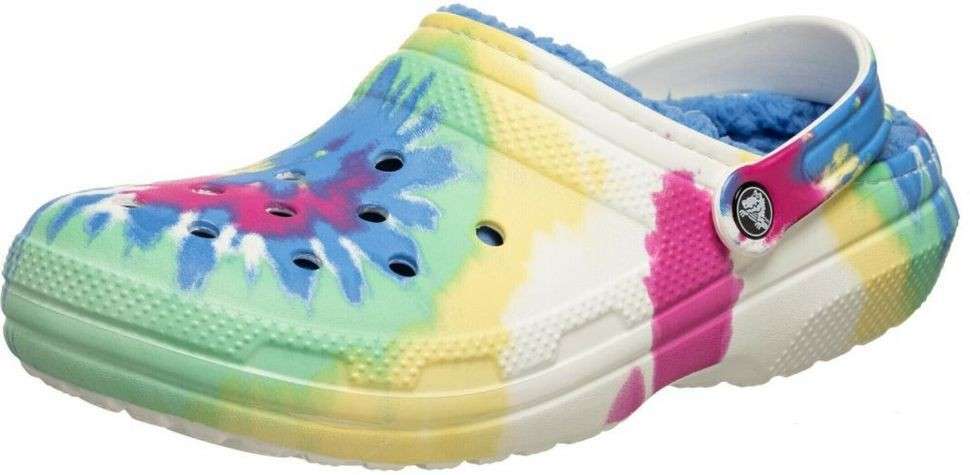 Жіночі Crocs Клог Утеплені Світло Сині Classic Lined Clog Tie Dye Powder Blue /Multi — фото 11