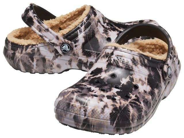 Жіночі Crocs утеплені Classic Lined Bleach Dye Clog Black — фото 1
