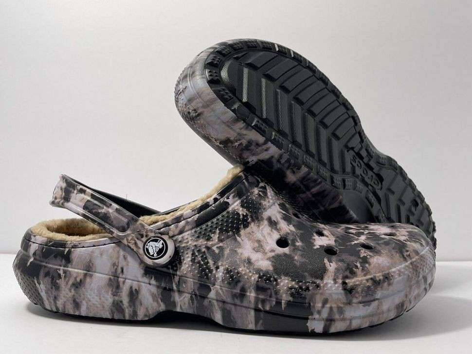 Жіночі Crocs утеплені Classic Lined Bleach Dye Clog Black — фото 10