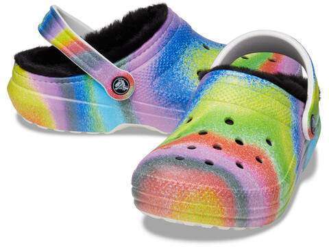 Жіночі Crocs утеплені Classic Lined Spray Dye Clog White/Multi