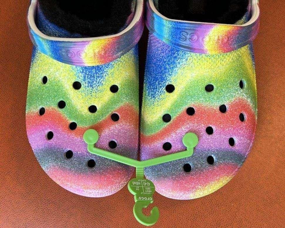 Жіночі Crocs утеплені Classic Lined Spray Dye Clog White/Multi — фото 11