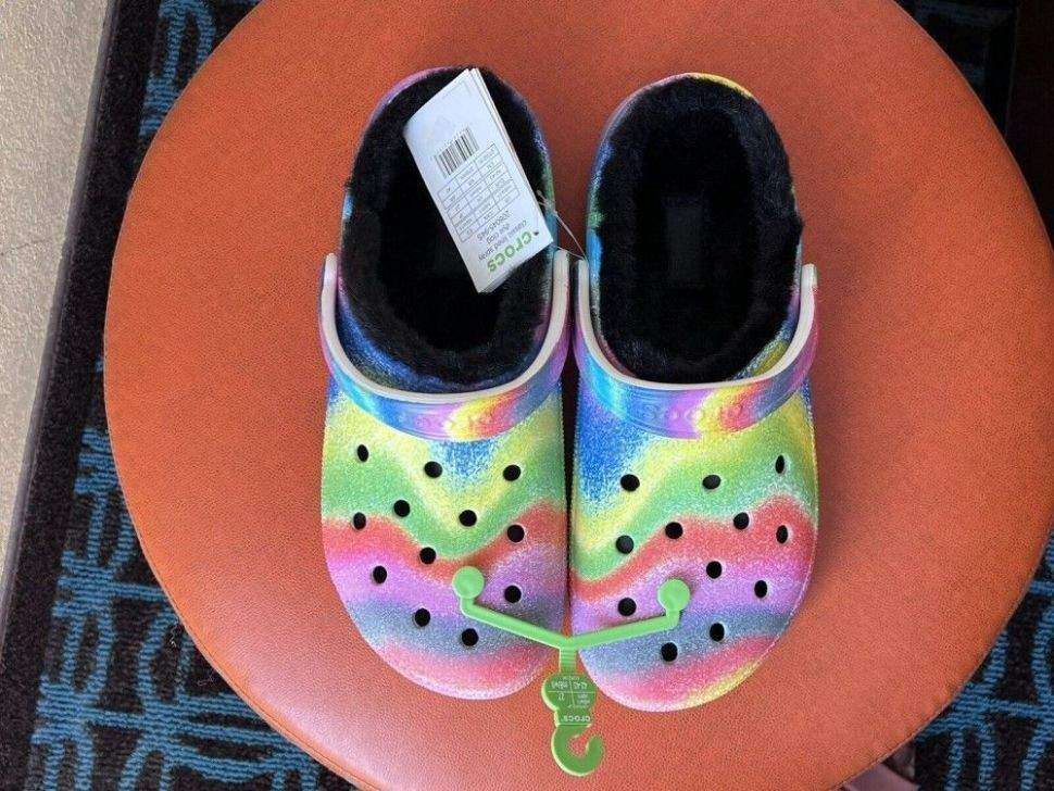 Жіночі Crocs утеплені Classic Lined Spray Dye Clog White/Multi — фото 13