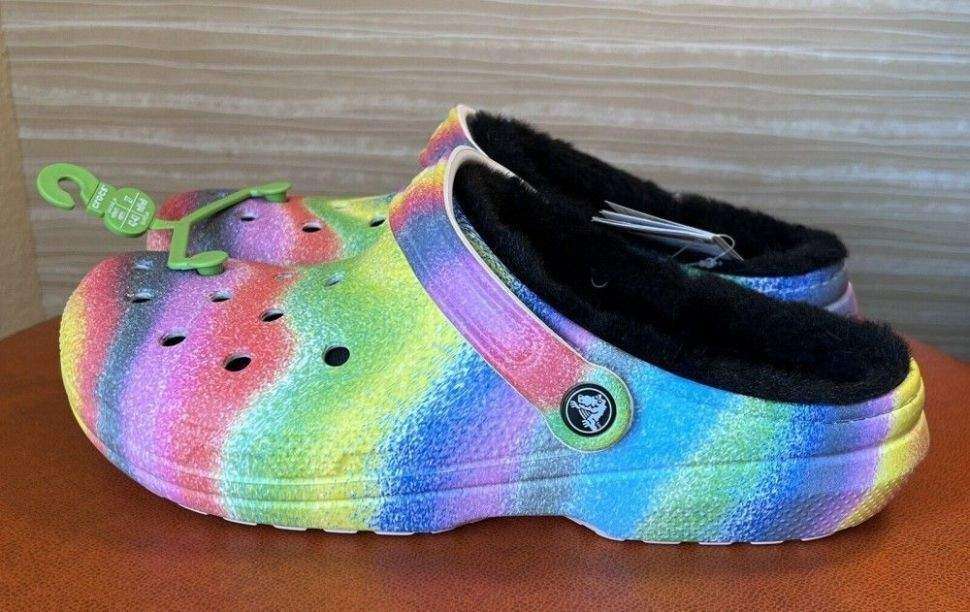 Жіночі Crocs утеплені Classic Lined Spray Dye Clog White/Multi — фото 15