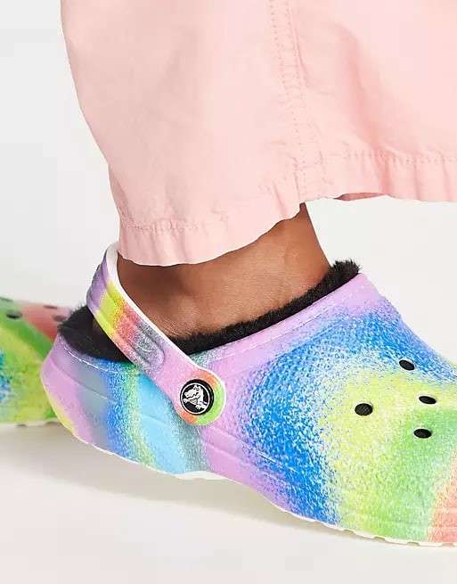 Жіночі Crocs утеплені Classic Lined Spray Dye Clog White/Multi — фото 6