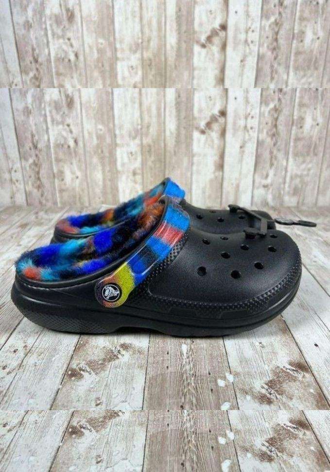 Чоловічі Crocs утеплені Classic Lined Spray Dye Clog Black/Multi — фото 2