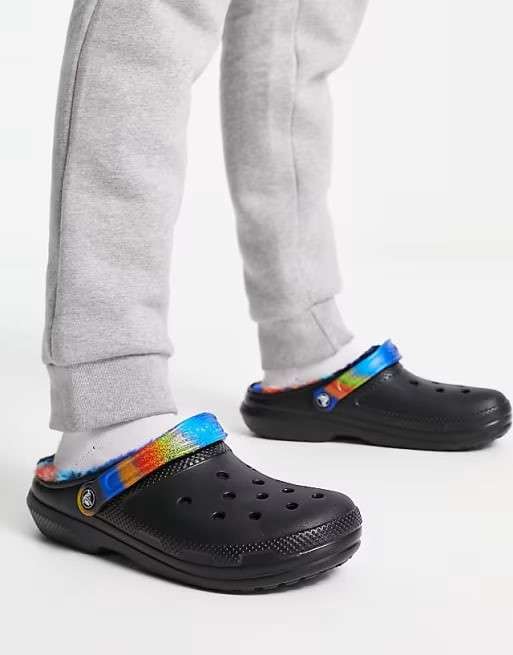 Чоловічі Crocs утеплені Classic Lined Spray Dye Clog Black/Multi — фото 11