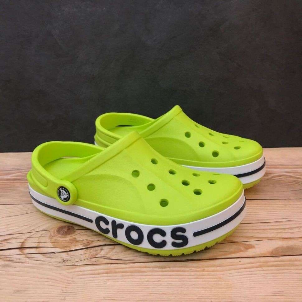 Дитячі Crocs-сабо для хлопчика Crocs Bayaband Clog Kids' Lime Punch/Navy — фото 9