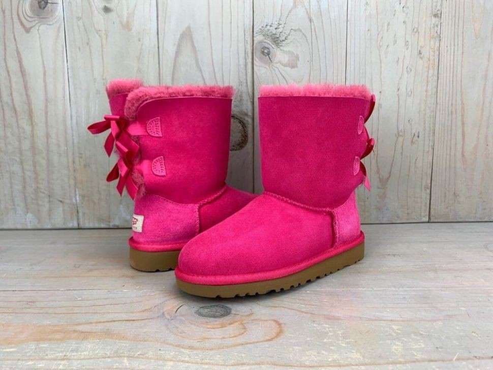 UGG Дитячі 2 Банат Замша Рожеві Kids Bailey Bow Cerise Hot Pink