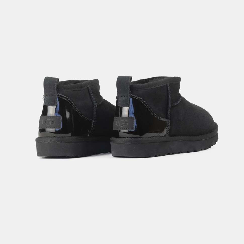 Жіночі UGG Ультра Міні Замш Чорні з Лак П'яткою Ultra Mini Black Suede — фото 3