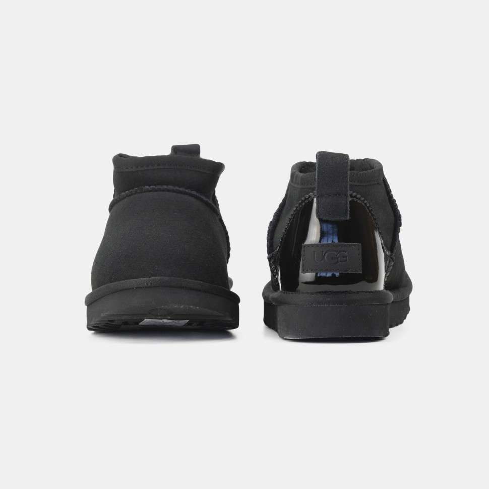 Жіночі UGG Ультра Міні Замш Чорні з Лак П'яткою Ultra Mini Black Suede — фото 6