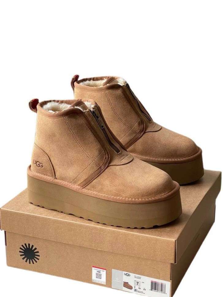 Жіночі UGG Платформа Ньюмел Чоботи Помаранчеві Neumal Platform Zipper Chestnut