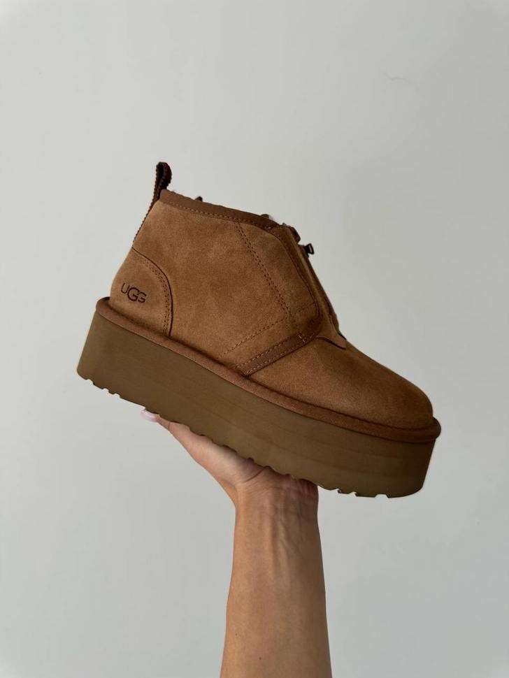 Жіночі UGG Платформа Ньюмел Чоботи Помаранчеві Neumal Platform Zipper Chestnut — фото 13