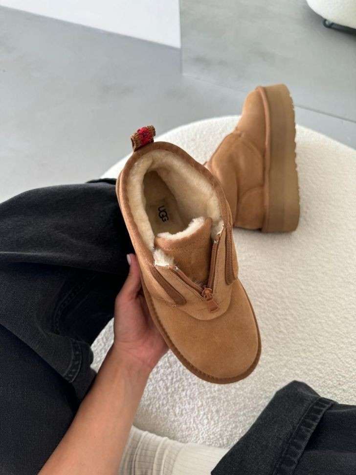 Жіночі UGG Платформа Ньюмел Чоботи Помаранчеві Neumal Platform Zipper Chestnut — фото 14