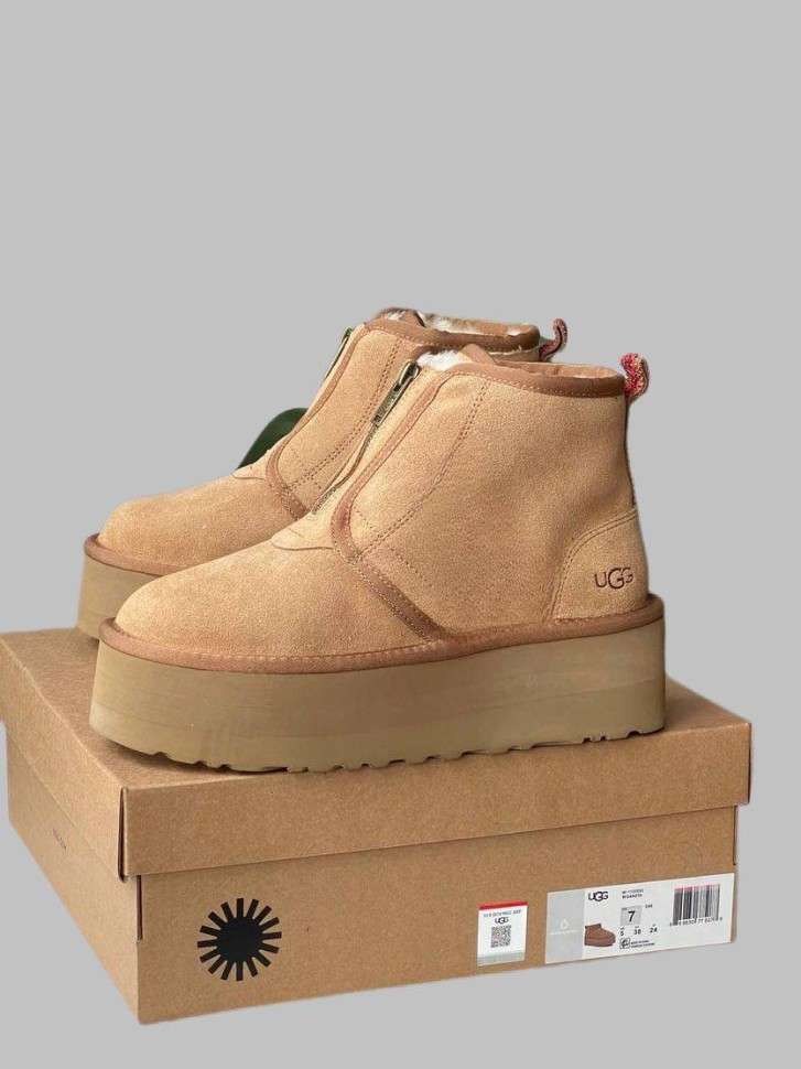 Жіночі UGG Платформа Ньюмел Чоботи Помаранчеві Neumal Platform Zipper Chestnut — фото 3