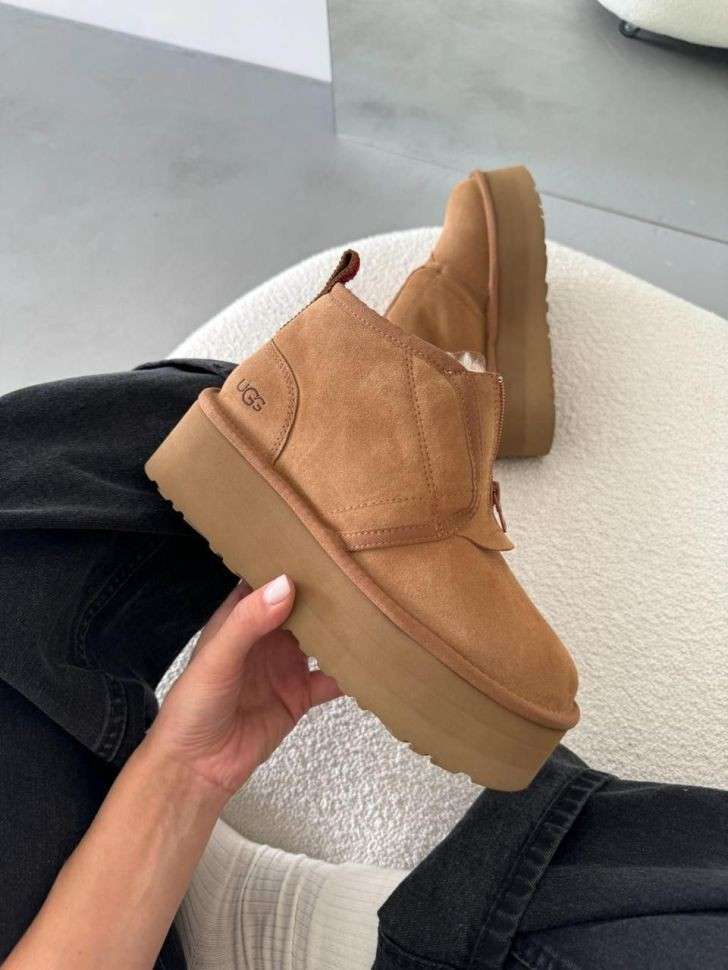 Жіночі UGG Платформа Ньюмел Чоботи Помаранчеві Neumal Platform Zipper Chestnut — фото 5