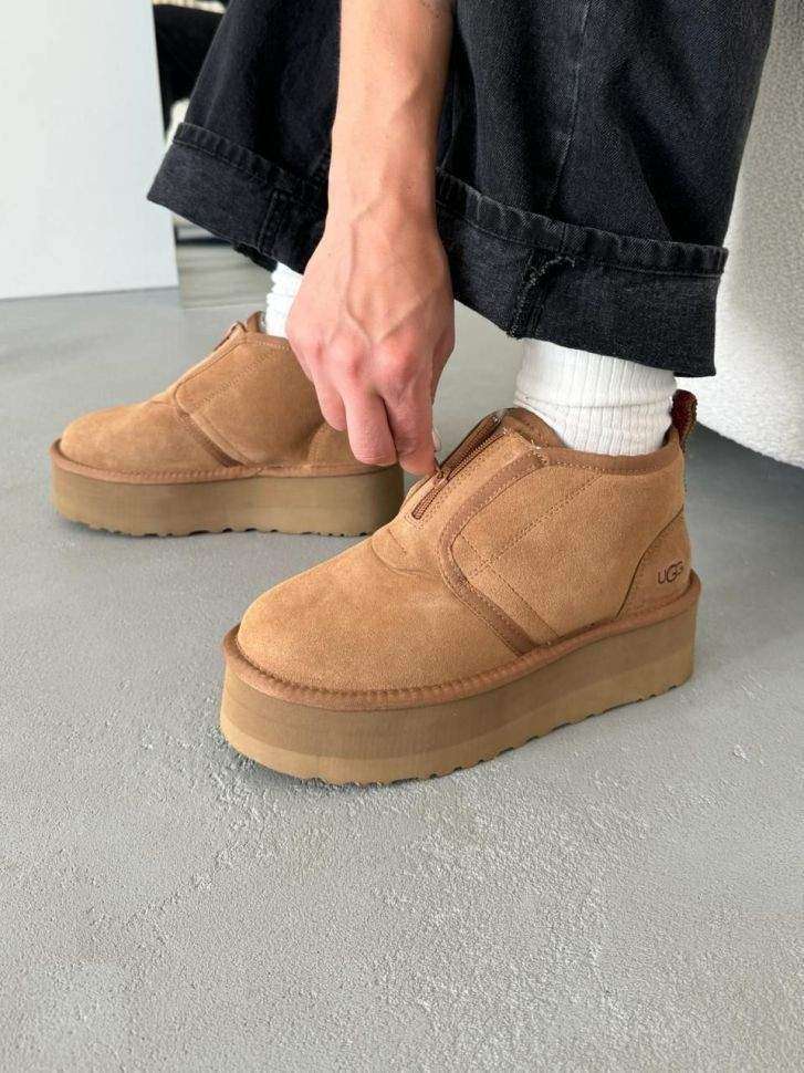 Жіночі UGG Платформа Ньюмел Чоботи Помаранчеві Neumal Platform Zipper Chestnut — фото 6
