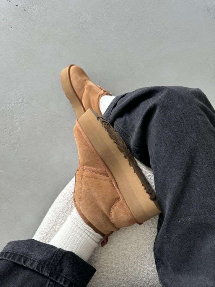 Жіночі UGG Платформа Ньюмел Чоботи Помаранчеві Neumal Platform Zipper Chestnut — фото 9