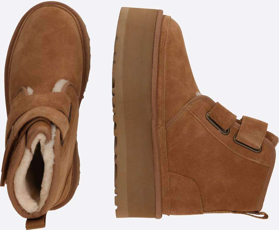 Жіночі UGG Платформа Ньюмел Чоботи Руді Замша Помаранчеві з Пасками Neumal Platform Velcro Chestnut — фото 3