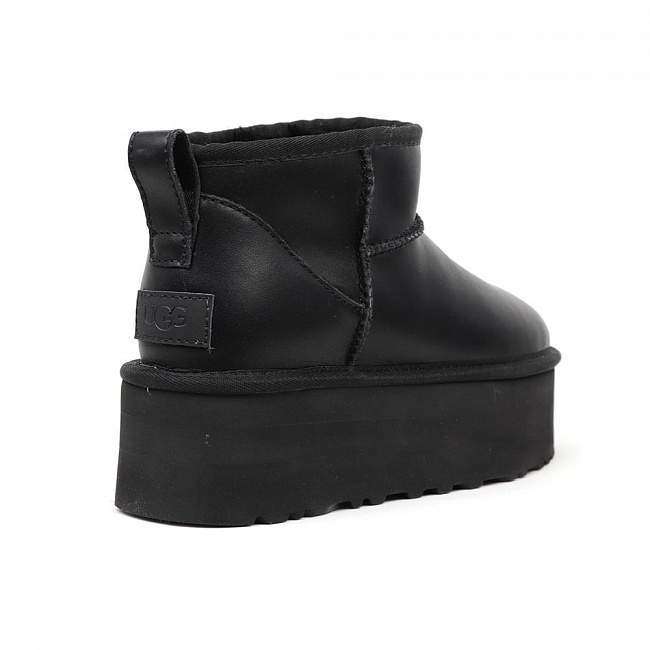 Жіночі UGG Ультра Міні Чорні на Платформі Шкіряні Ultra Mini Platform Black Leather — фото 5
