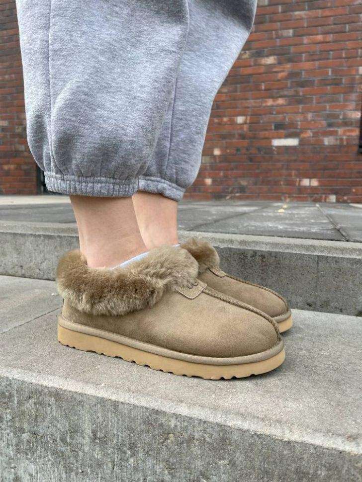 Жіночі UGG Чоботи Сліпери Тапці Хакі Замша з Хутром Coquette Khaki Suede — фото 2