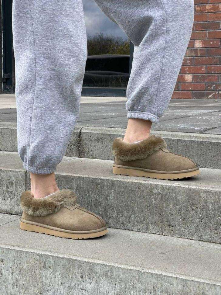 Жіночі UGG Чоботи Сліпери Тапці Хакі Замша з Хутром Coquette Khaki Suede — фото 4