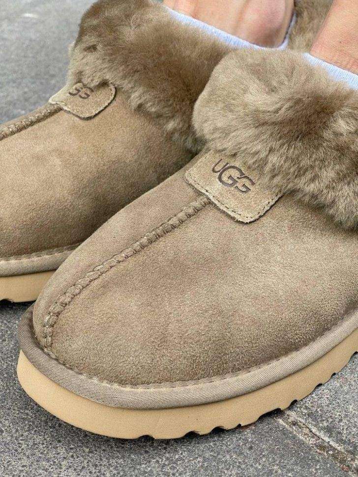 Жіночі UGG Чоботи Сліпери Тапці Хакі Замша з Хутром Coquette Khaki Suede — фото 10