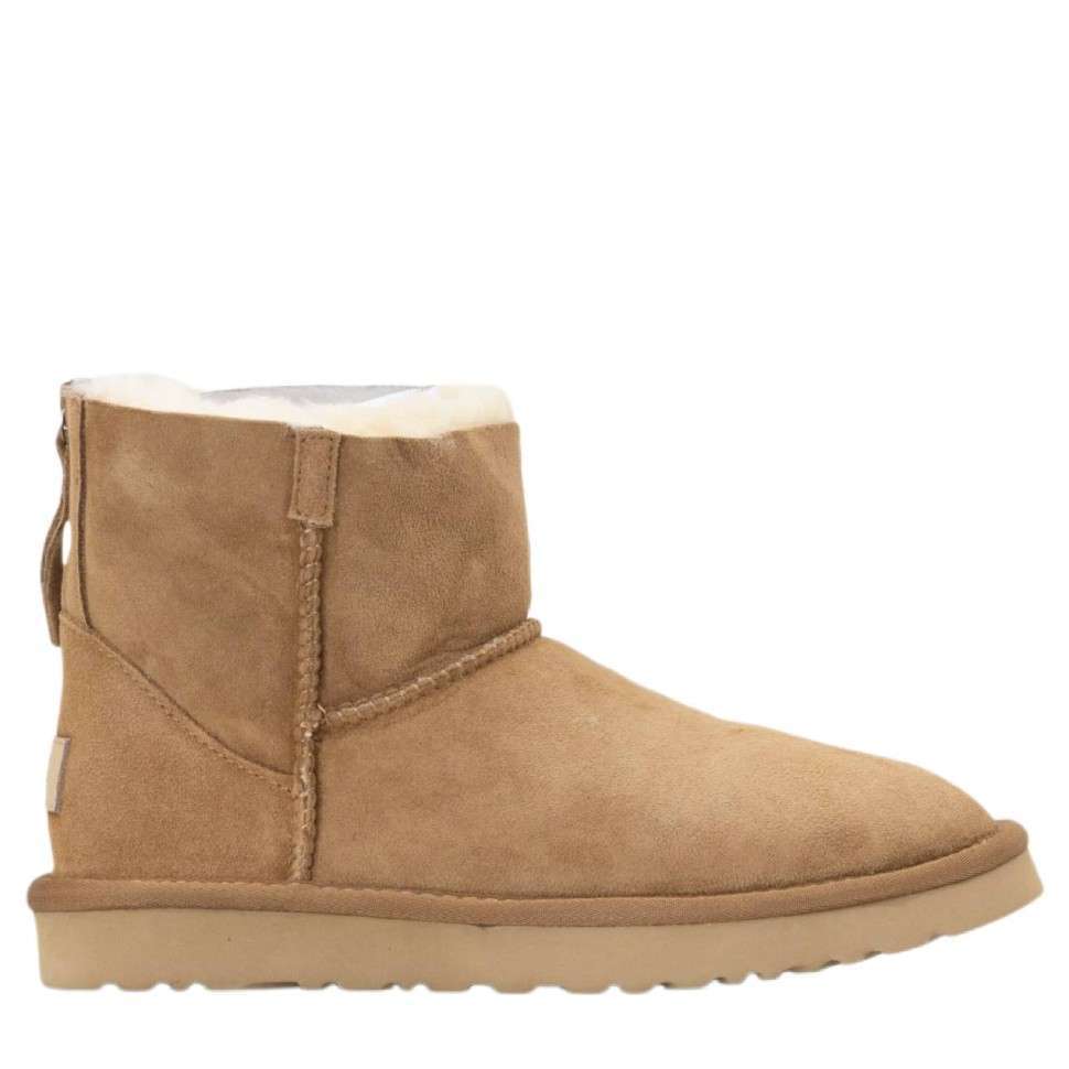 Жіночі UGG Класік Міні Рижі Замшеві с Змійкою Classic Mini Chestnut Suede Zipper