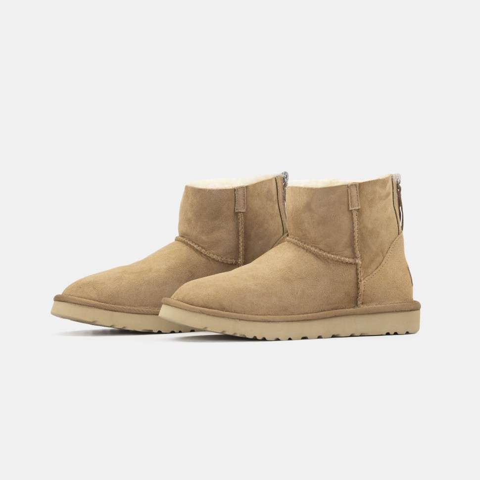 Жіночі UGG Класік Міні Рижі Замшеві с Змійкою Classic Mini Chestnut Suede Zipper — фото 3