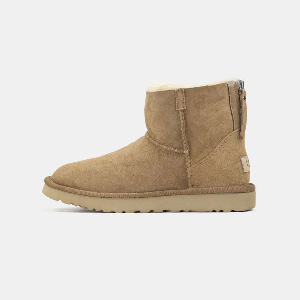Жіночі UGG Класік Міні Рижі Замшеві с Змійкою Classic Mini Chestnut Suede Zipper — фото 4