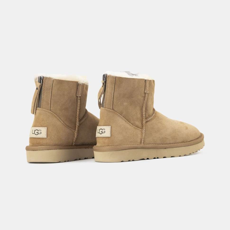 Жіночі UGG Класік Міні Рижі Замшеві с Змійкою Classic Mini Chestnut Suede Zipper — фото 5