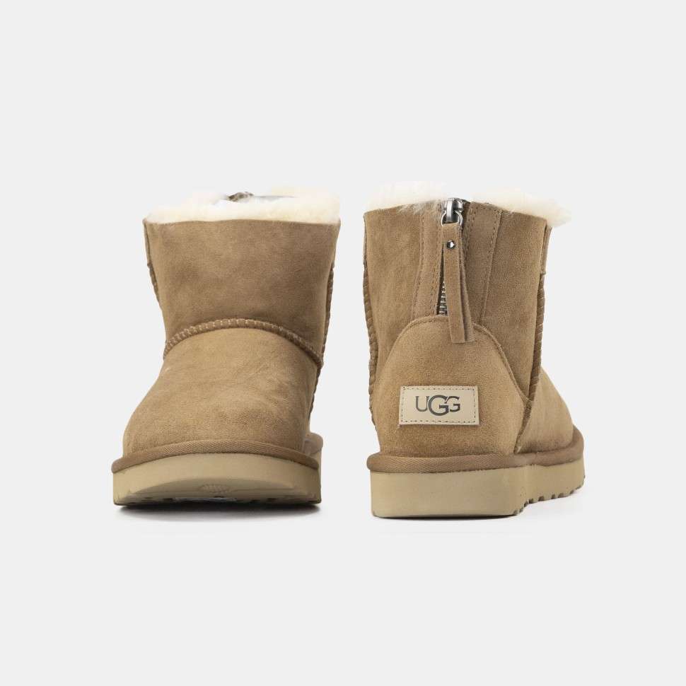 Жіночі UGG Класік Міні Рижі Замшеві с Змійкою Classic Mini Chestnut Suede Zipper — фото 7