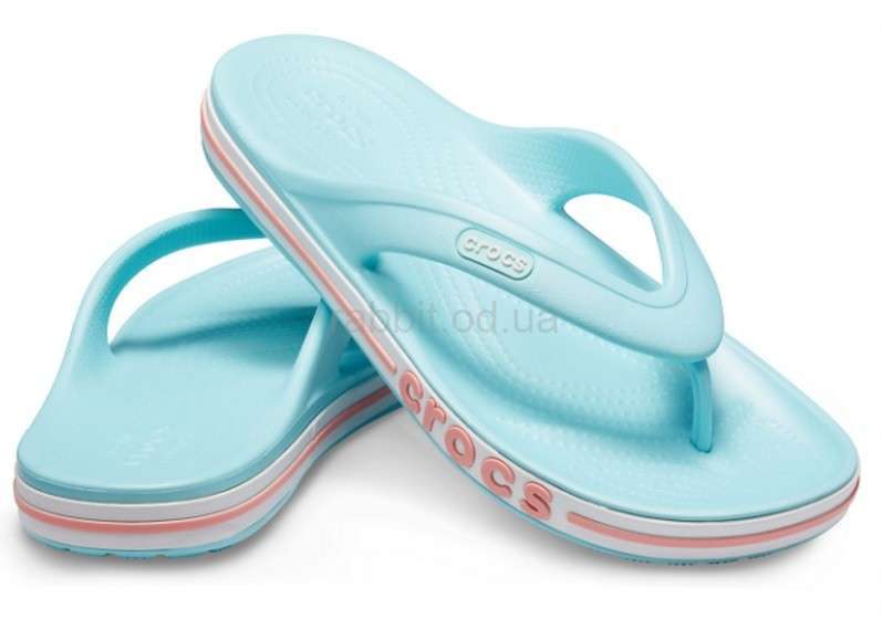 Жіночі в'єтнамки Баябенд Блакитні Crocs Bayaband Flip Ice Blue/Melon