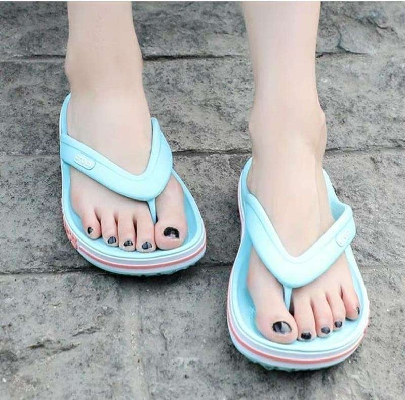 Жіночі в'єтнамки Баябенд Блакитні Crocs Bayaband Flip Ice Blue/Melon — фото 3