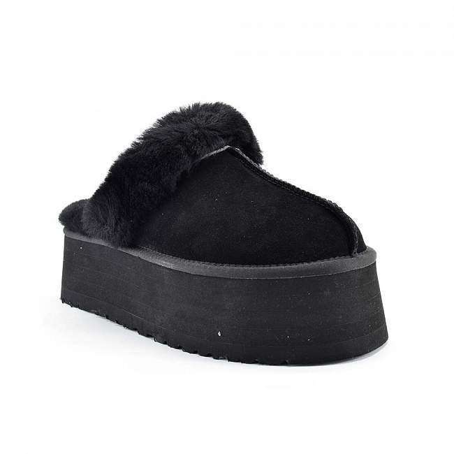 Жіночі UGG Сандалі Платформа Чорні Замша Funkette Slippers Platform Black — фото 2