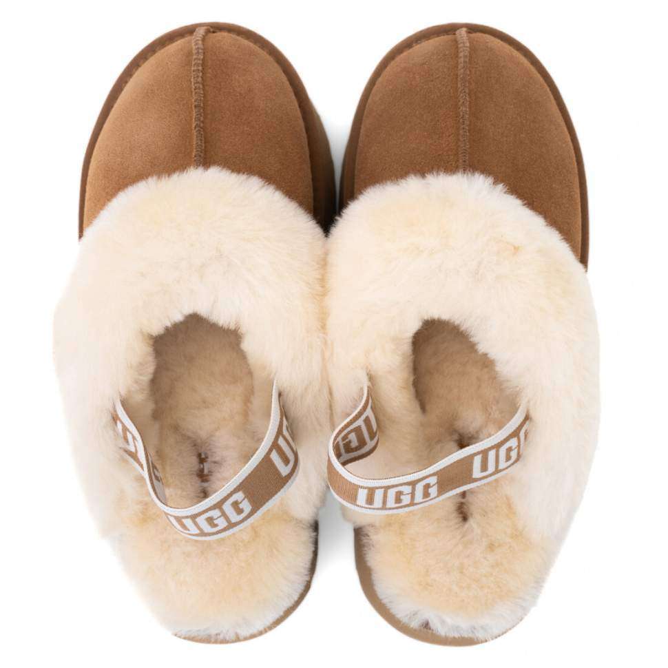 Жіночі UGG Сандалі Платформа Помаранчеві Замша Funkette Slippers Platform Chestnut — фото 5