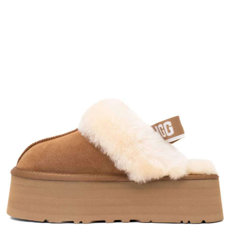 Жіночі UGG Сандалі Платформа Помаранчеві Замша Funkette Slippers Platform Chestnut — фото 6