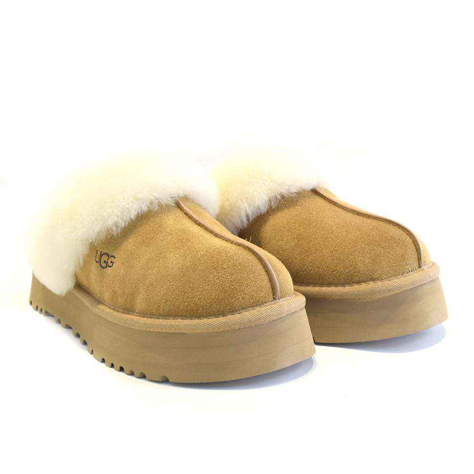 Жіночі UGG Шьопанці Платформа Помаранчеві Замша Disquette Chestnut Platform Slippers — фото 2
