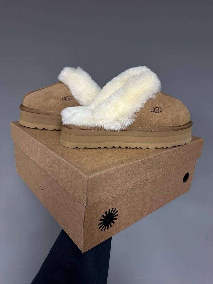 Жіночі UGG Шьопанці Платформа Помаранчеві Замша Disquette Chestnut Platform Slippers — фото 13