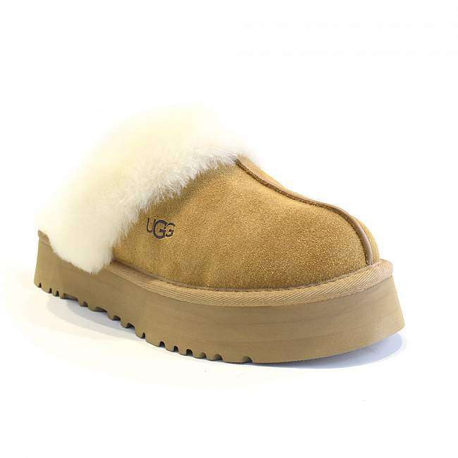 Жіночі UGG Шьопанці Платформа Помаранчеві Замша Disquette Chestnut Platform Slippers — фото 4