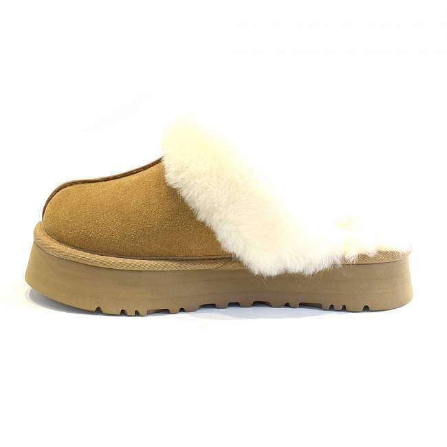 Жіночі UGG Шьопанці Платформа Помаранчеві Замша Disquette Chestnut Platform Slippers — фото 6