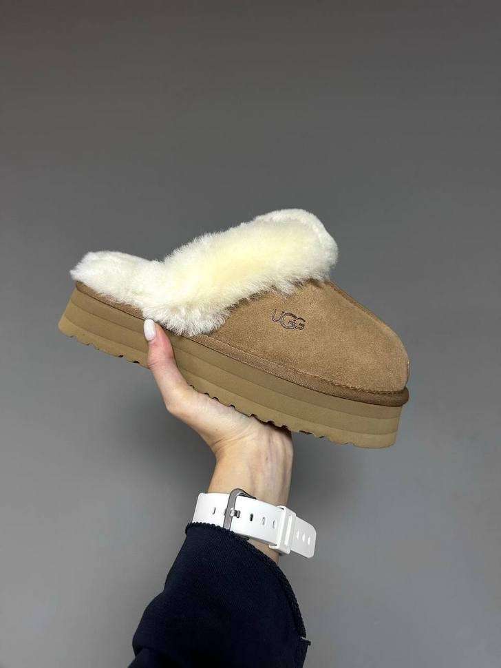 Жіночі UGG Шьопанці Платформа Помаранчеві Замша Disquette Chestnut Platform Slippers — фото 8