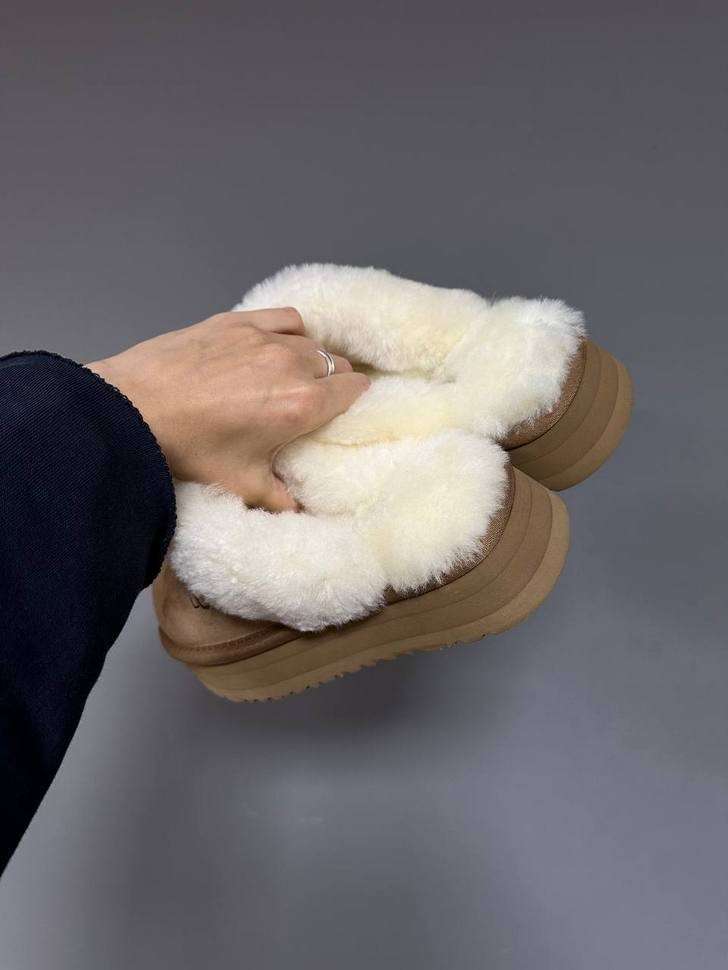 Жіночі UGG Шьопанці Платформа Помаранчеві Замша Disquette Chestnut Platform Slippers — фото 10