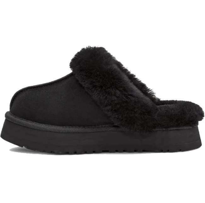 Жіночі UGG Шьопанці Платформа Чорні Замша Disquette Black Platform Slippers — фото 2