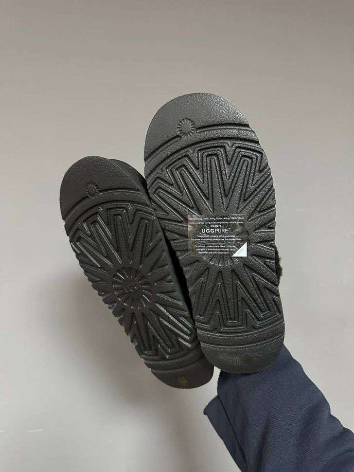 Жіночі UGG Шьопанці Платформа Чорні Замша Disquette Black Platform Slippers — фото 11