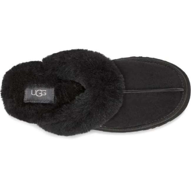 Жіночі UGG Шьопанці Платформа Чорні Замша Disquette Black Platform Slippers — фото 4